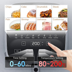 Friteuse à air MIUI 5L : commande tactile, format familial, cuisson sans huile
